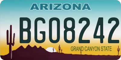 AZ license plate BGO8242