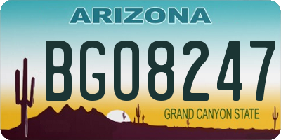 AZ license plate BGO8247
