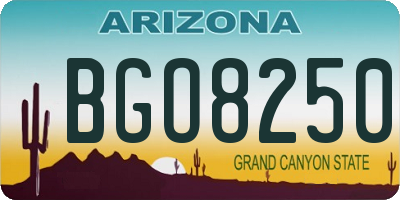 AZ license plate BGO8250