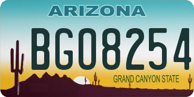 AZ license plate BGO8254