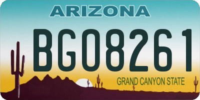 AZ license plate BGO8261