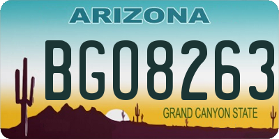 AZ license plate BGO8263