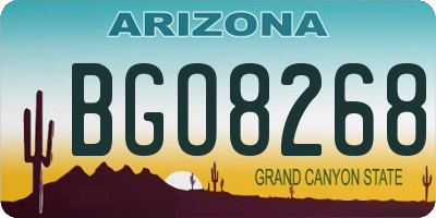 AZ license plate BGO8268