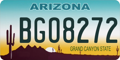 AZ license plate BGO8272
