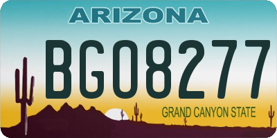 AZ license plate BGO8277