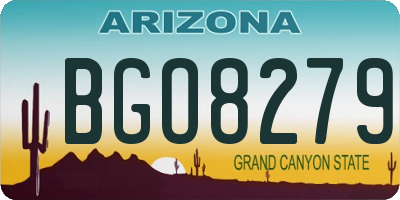 AZ license plate BGO8279