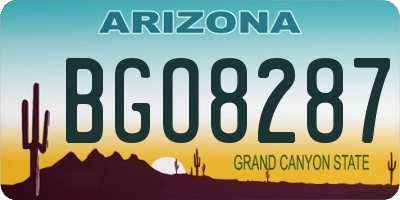 AZ license plate BGO8287