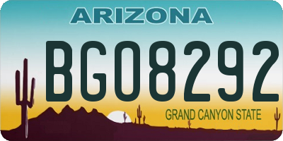 AZ license plate BGO8292
