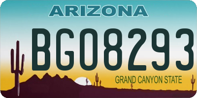 AZ license plate BGO8293