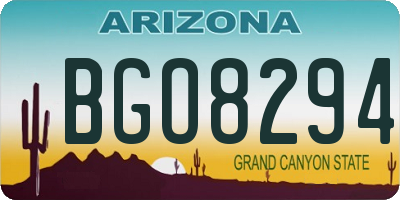 AZ license plate BGO8294