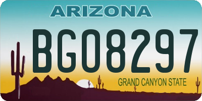 AZ license plate BGO8297