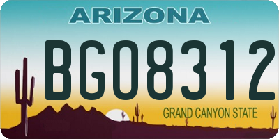 AZ license plate BGO8312