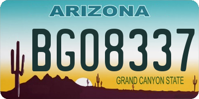AZ license plate BGO8337