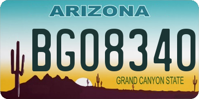 AZ license plate BGO8340