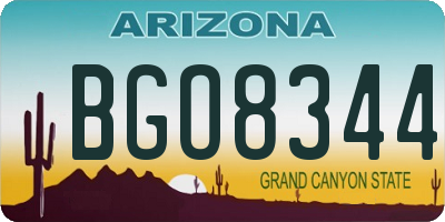 AZ license plate BGO8344