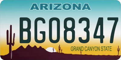 AZ license plate BGO8347