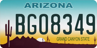 AZ license plate BGO8349