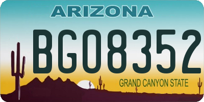 AZ license plate BGO8352