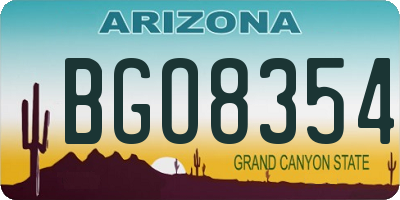 AZ license plate BGO8354