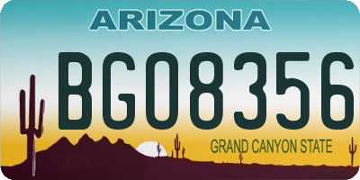 AZ license plate BGO8356