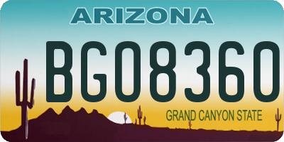 AZ license plate BGO8360