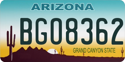 AZ license plate BGO8362