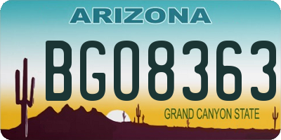 AZ license plate BGO8363