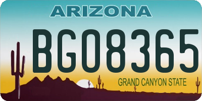 AZ license plate BGO8365