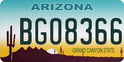 AZ license plate BGO8366