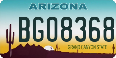 AZ license plate BGO8368