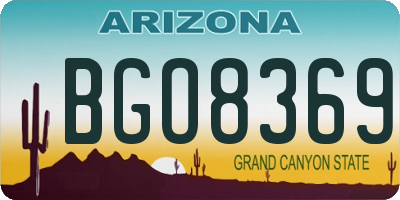 AZ license plate BGO8369
