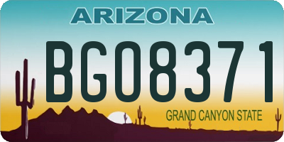 AZ license plate BGO8371