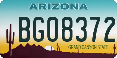 AZ license plate BGO8372