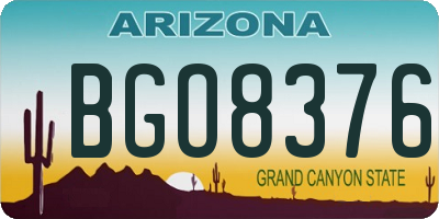 AZ license plate BGO8376