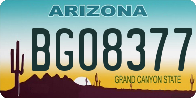 AZ license plate BGO8377