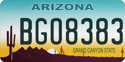 AZ license plate BGO8383