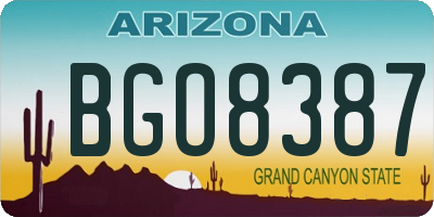 AZ license plate BGO8387