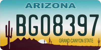 AZ license plate BGO8397