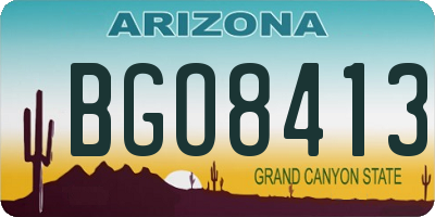 AZ license plate BGO8413