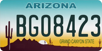 AZ license plate BGO8423
