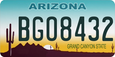 AZ license plate BGO8432
