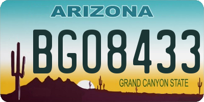 AZ license plate BGO8433