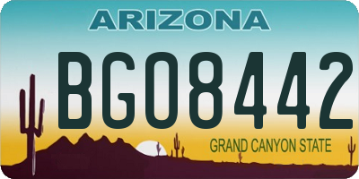 AZ license plate BGO8442