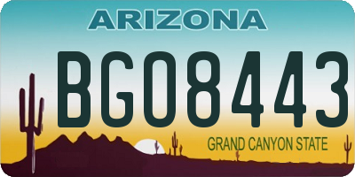 AZ license plate BGO8443