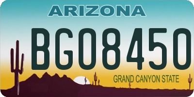 AZ license plate BGO8450