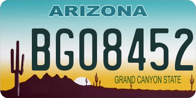 AZ license plate BGO8452