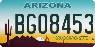 AZ license plate BGO8453