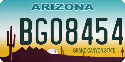 AZ license plate BGO8454