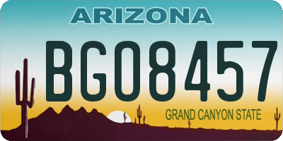 AZ license plate BGO8457