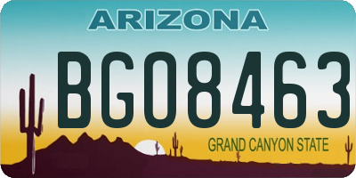 AZ license plate BGO8463